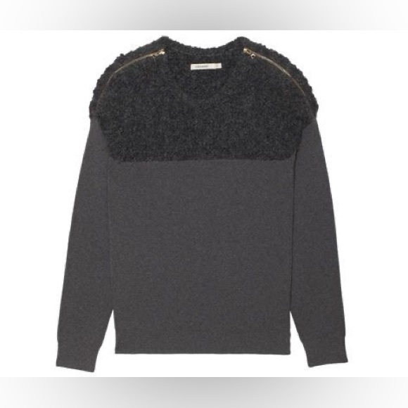 J. BRAND Alpaca Charcoal Grey Wool Top Side Zipper Sweater - Picture 1 of 7